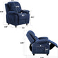 Ulax furniture Corduroy Kids Recliner Chair, Toddler Armrest Sofa Couch, Ergonomic Adjustable Lounge Sofa with Footrest, Padded Backrest, Storage Arms, Navy Recliner for Girls and Boys