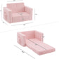 Convertible Sofa 2-In-1 Flip Open Kids Sleeper Chair （Pink）