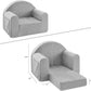 Kids Sofa Couch, Toddler Armrest Chair, 2-in-1 Convertible Sofa to Lounger (Grey)