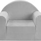 Kids Sofa Couch, Toddler Armrest Chair, 2-in-1 Convertible Sofa to Lounger (Grey)