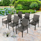 Patio 6 Pieces Wicker Padded Dining Chair Indoor Outdoor Metal Armchair with Quick Dry Foam