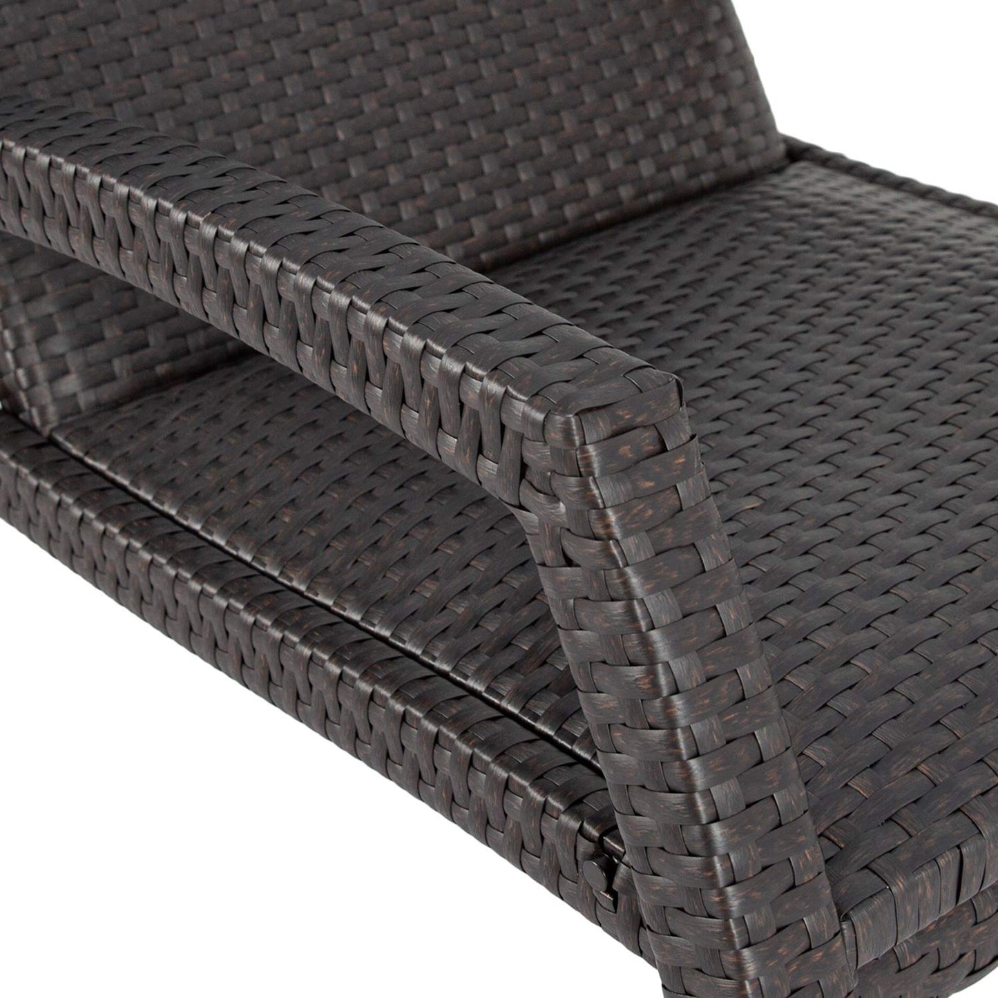 Outdoor Wicker Convertible Chaise Lounge Patio Woven Padded Aluminum Lounger Adjustable Chair with Quick Dry Foam