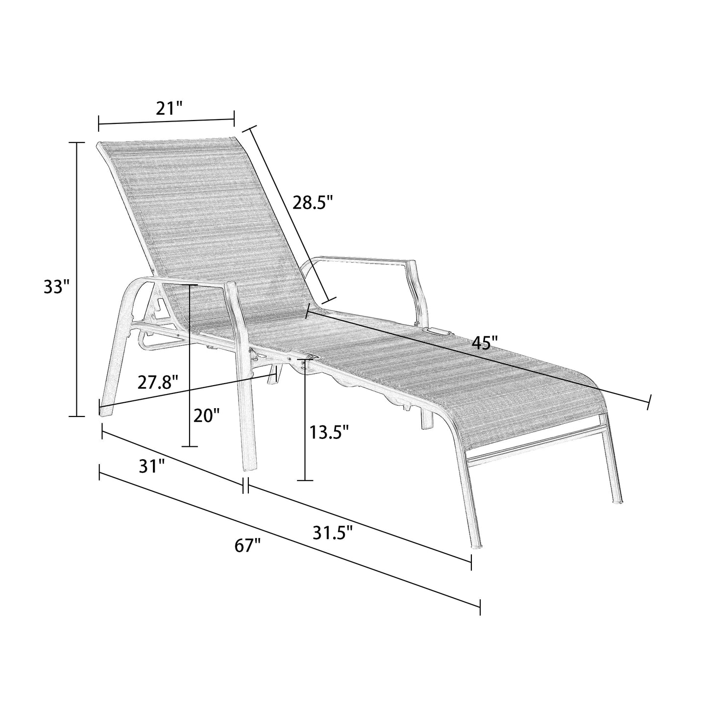 Patio Lounge Chair Chaise, Adjustable Backrest Ergonomic Shape with Durable Handwoven Rattan Steel Frame Garden Lawn Pool Recliner Outdoor Furniture Wicker Lounger