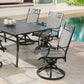 Patio Rectangular 6-Person Dining Set with Cast Aluminum Swive Dining Chairs