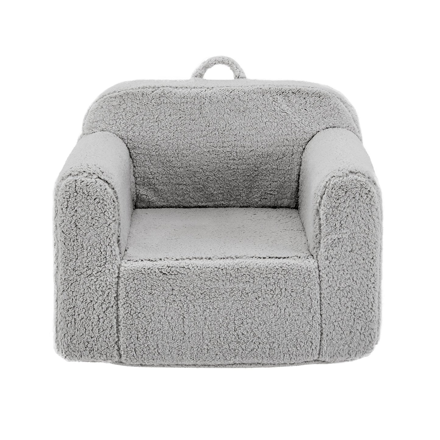 Kids Foam Sofa Chair with Removable Slipcover and Hand for Bedroom or Playroom (Gray)