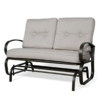 Patio Glider Bench Loveseat Outdoor Cushioed 2 Person Rocking Seating Patio Swing Chair, Beige