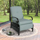 Outdoor Recliner Chair Adjustable Patio Reclining Lounge Chair with 100% Olefin Cushion (Mist)