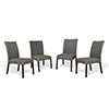 Patio Wicker Dining Chairs Outdoor Heavy-Duty Steel Frame Rattan Chairs with Quick Dry Foam Filling and Curved Backrest, Set of 4