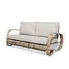 Patio Hand-Brush Aluminum Loveseat 2 Person Bench Outdoor Sofa Chair with Wicker Decoration and Olefin Cushions