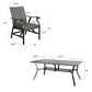 Patio Rectangular 6-Person Dining Set with Metal Motion Rocking Dining Chairs